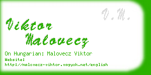 viktor malovecz business card